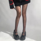 Nylon Polyester Heart Print Tights for Women