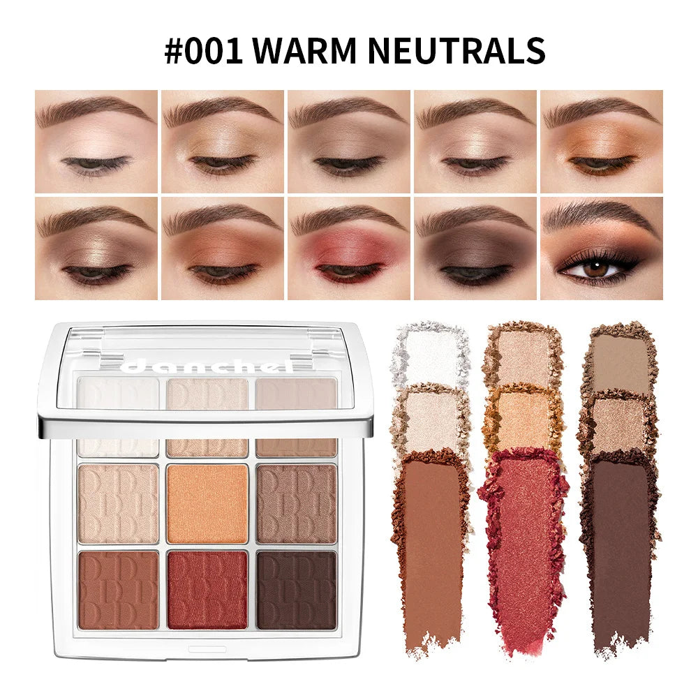 9 Shade Powder Eyeshadow Palette Matte And Glitter Makeup - 21