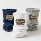 Polyester Blend Printed Letter Casual Crew Socks