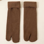 Thick Knit Two Toed Thermal Socks Mid Calf