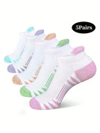 5 Pairs Polyester Spandex Low Tube Ankle Socks