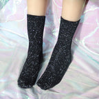 Cotton Blend Glitter Mid Tube Socks 3 Pairs