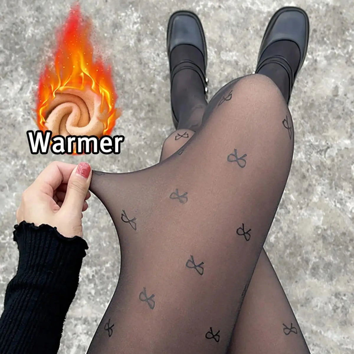 Polyester Elastane Thermal Fleece Tights