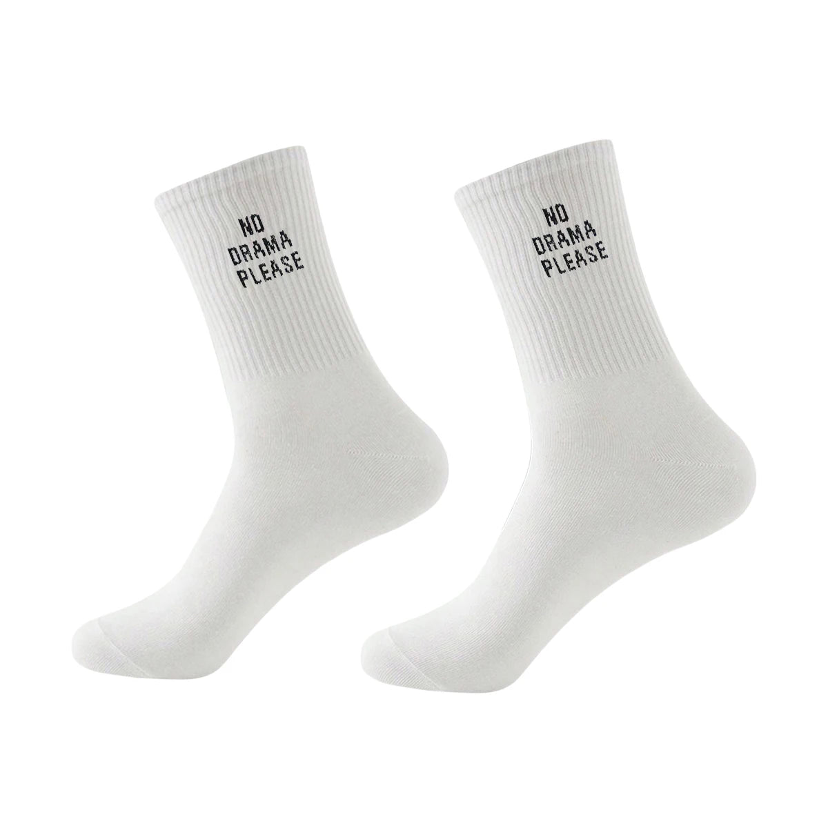 Polyester Elastane Blend Crew Socks With Letter Design - 6
