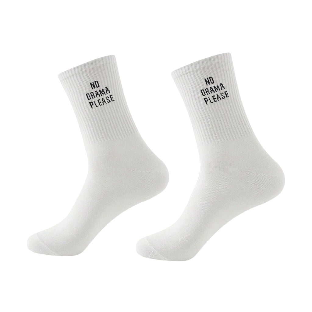 Polyester Elastane Blend Crew Socks With Letter Design