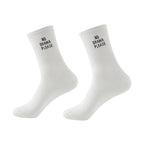 Polyester Elastane Blend Crew Socks With Letter Design