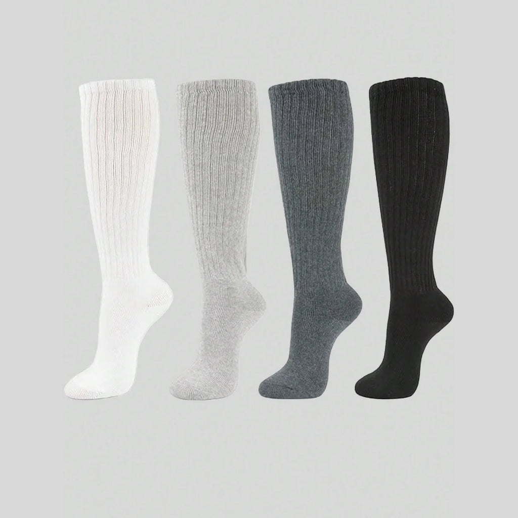 Polyester Elastane Knit Slouch Crew Socks