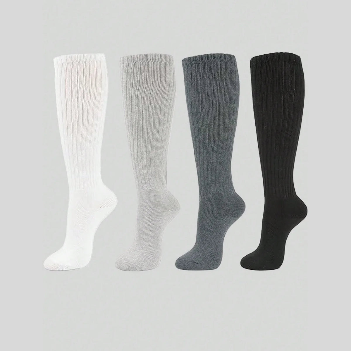 Polyester Elastane Knit Slouch Crew Socks