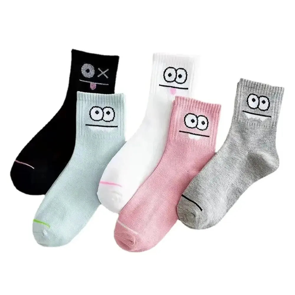 Polyester Blend Expression Print Crew Socks