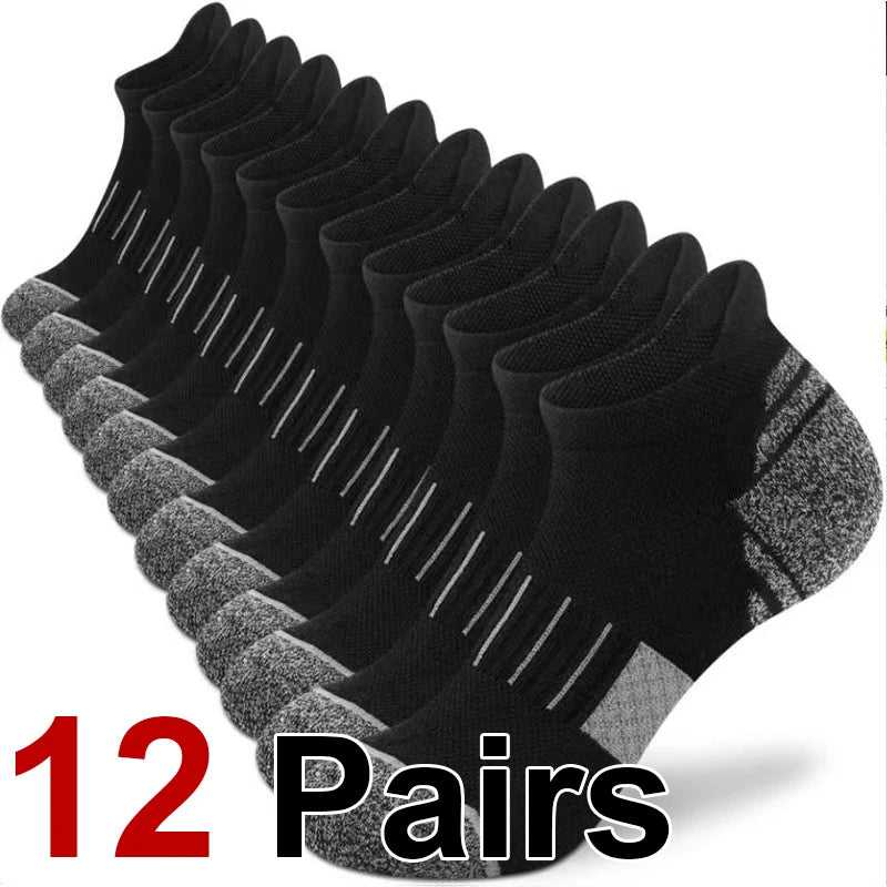 12 Pairs Breathable Polyester Spandex Athletic Sports Socks