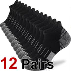 12 Pairs Breathable Polyester Spandex Athletic Sports Socks