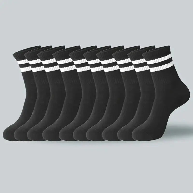 6 Pairs Polyester Elastane Crew Socks For Men