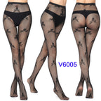Nylon Spandex Jacquard Patterned Fishnet Pantyhose Tights
