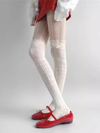 Nylon Elastane Lace Thigh High Stockings