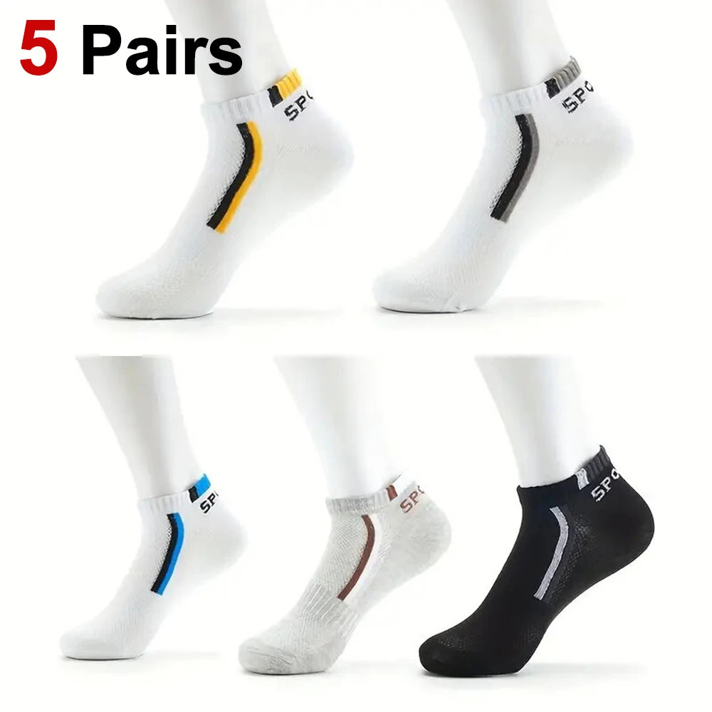 Polyester Blend Ankle Socks For Men 5 Pack - 1