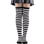Polyester Spandex Striped Knee High Socks