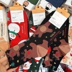 Cotton Christmas Pattern Mid Tube Socks