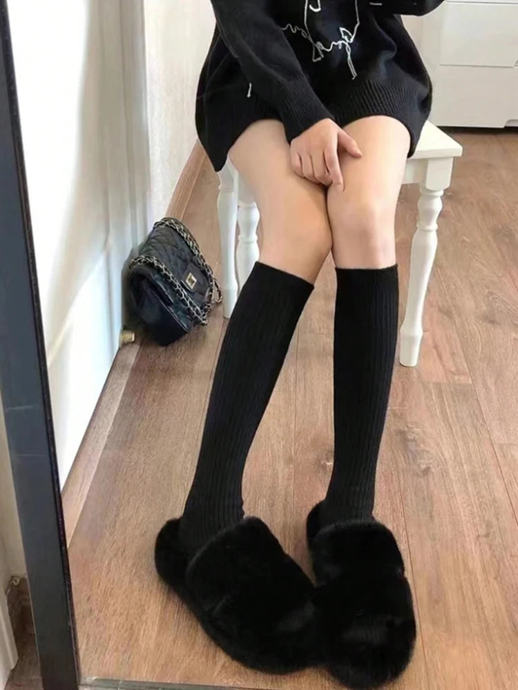 Polyester Spandex Women Mid Length Stockings - 3