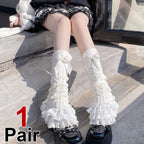 Polyester Elastane Bow Lolita Leg Warmers