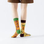 Cotton Blend Giraffe Print Mid Tube Socks