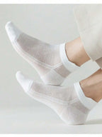 Cotton Polyester Ankle Socks Breathable Mesh Summer Casual Footwear