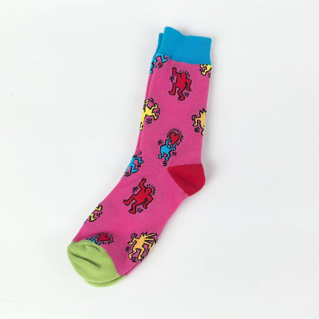 Cotton Blend Artistic Graffiti Pattern Mid Calf Unisex Socks