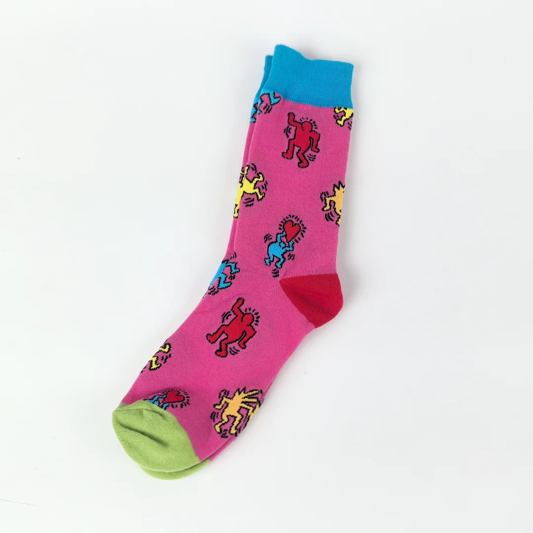 Cotton Blend Artistic Graffiti Pattern Mid Calf Unisex Socks