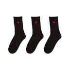 Polyester Elastane Heart Pattern Crew Socks