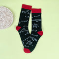 Polyester Elastane Science Math Print Crew Socks