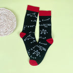 Polyester Elastane Science Math Print Crew Socks