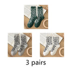 Leopard Print Wool Mid Calf Socks