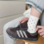 Polyester Elastane Polka Dot Mid Tube Casual Socks