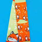 Cotton Blend Fox Pattern Mid Calf Socks
