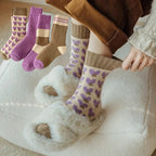 Polyester Elastane Blend Casual Mid Tube Socks 4 Pair Set
