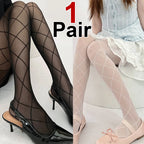 Polyester Elastane Diamond Patterned Women Tights