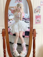 Acrylic Knitted Lace Bow Leg Warmers