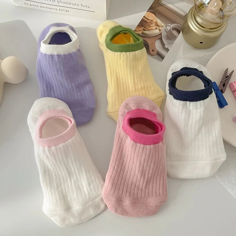 5 Pair Women Low Cut Nylon Ankle Socks