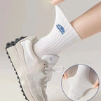 Polyester Blend Crew Socks Casual Footwear 4 Pair Set