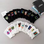 Polyester Elastane Crew Socks Graffiti Pattern Casual Footwear