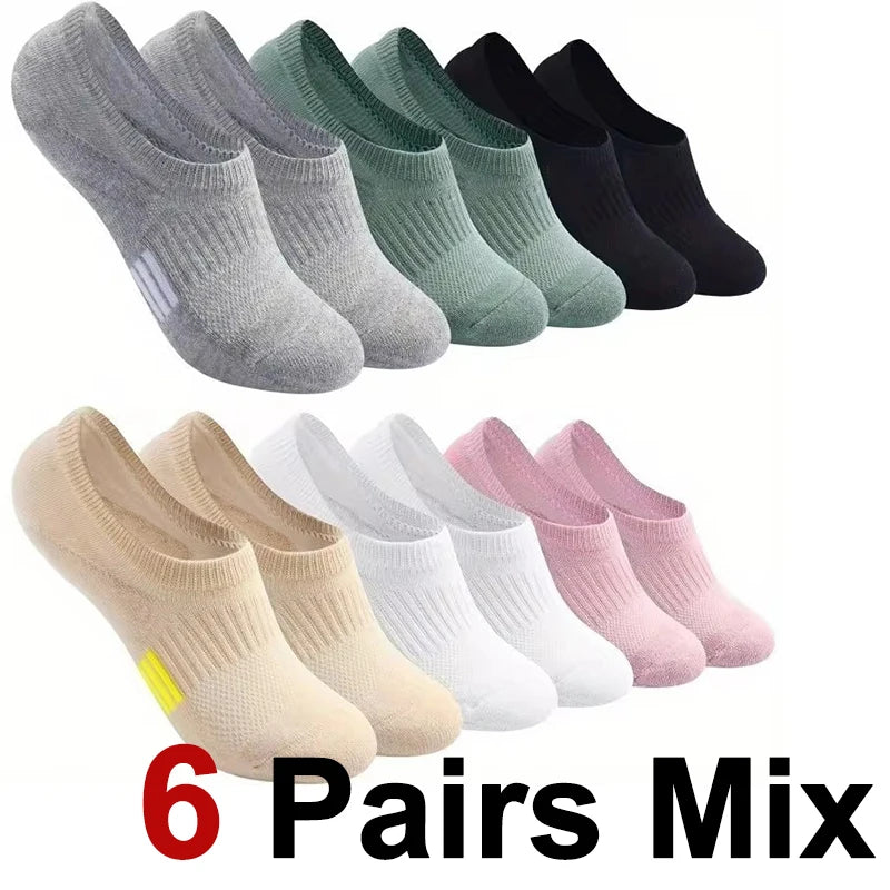 Breathable Polyester Invisible Ankle Socks for Women