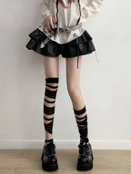 Nylon Polyester Bowknot Striped Tights