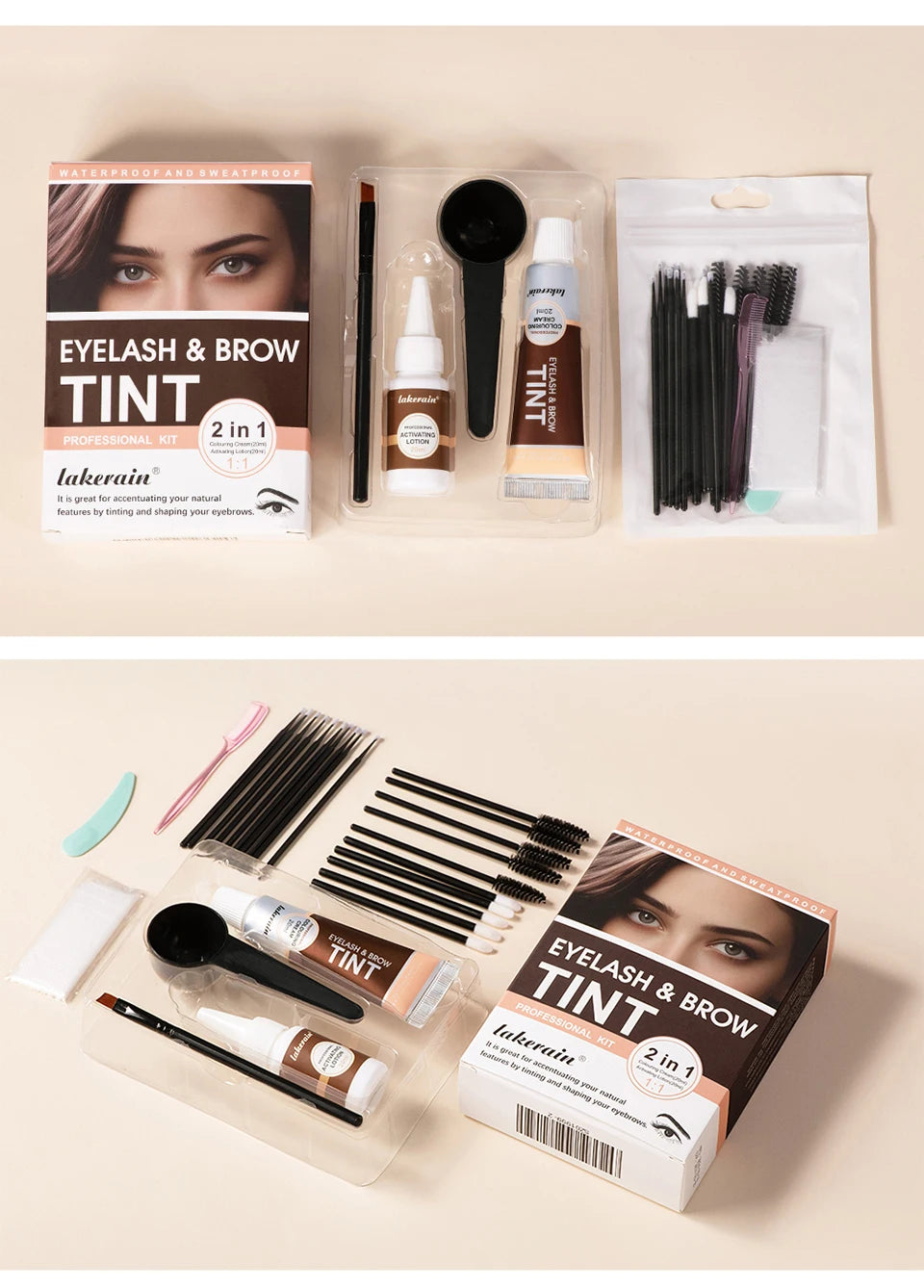 Eyelash and Eyebrow Tinting Kit Waterproof Cosmetic Dye - 18