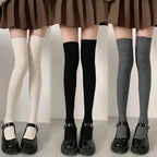 Polyester Elastane Striped Knee High Stockings