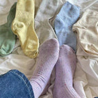 Polyester Elastane Blend Mid Tube Casual Socks