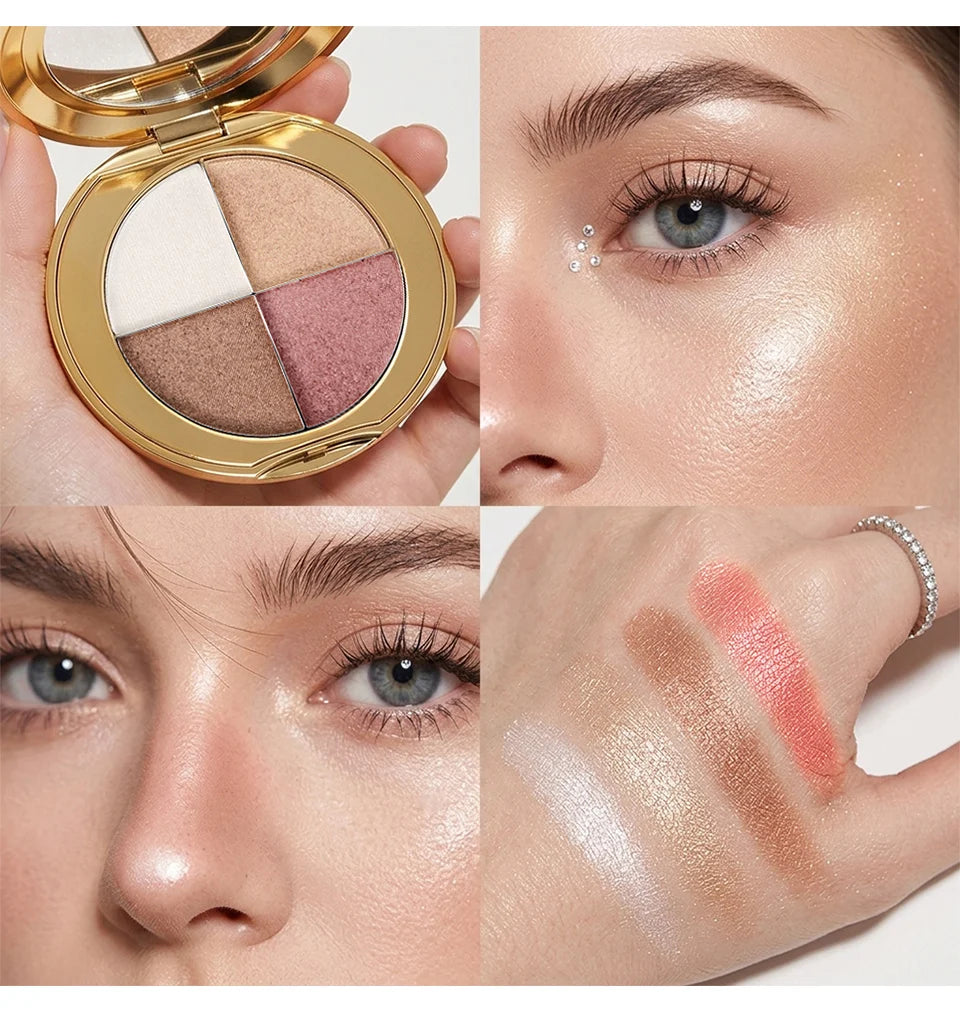 Powder Highlighter and Bronzer Face Makeup Palette