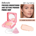 Pressed Powder Compact With Mirror And Phone Grip