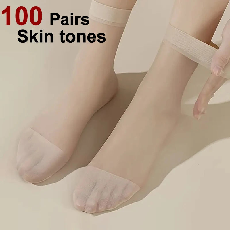 Nylon Spandex Transparent Casual Socks - 14