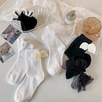 Polyester Elastane Women Casual Mid Tube Socks 6 Pairs