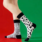 Cotton Blend Spotted Dog Pattern Mid Calf Unisex Socks
