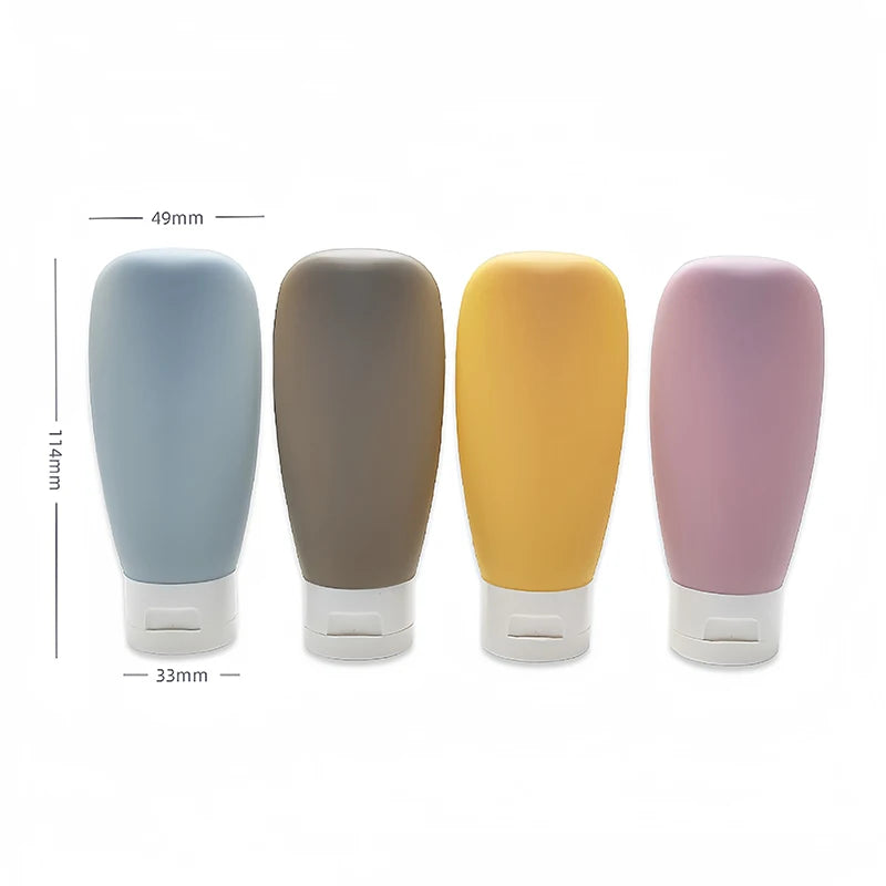 4 Piece PE Material Travel Toiletry Bottle Set